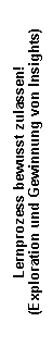 Lernprozess bewusst zulassen!
(Exploration und Gewinnung von Insights)